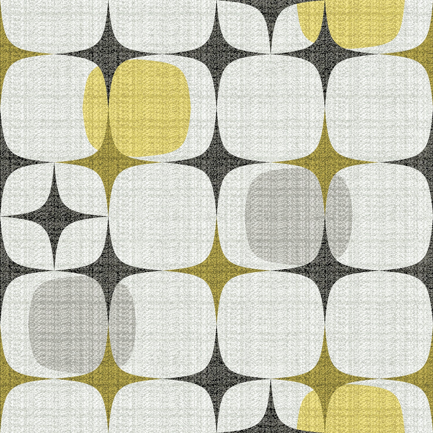 Mid Century Modern Geo Starburst Yellow peel and stick wallpaper sample pattern swatch